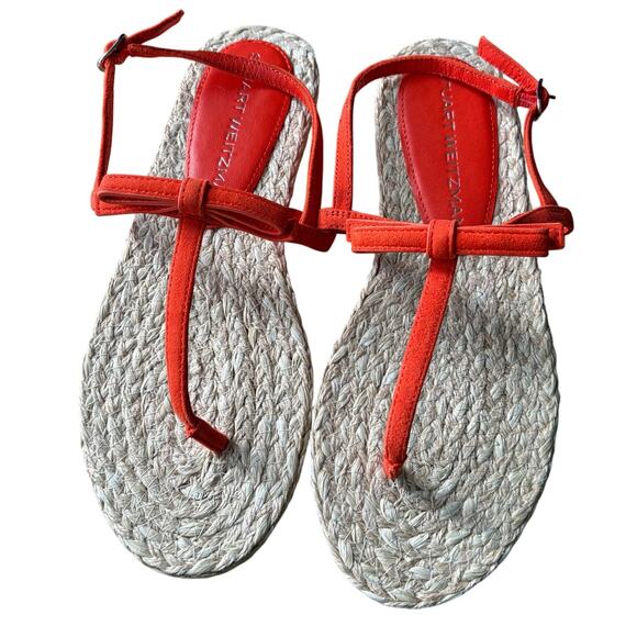 Stuart Weitzman Shoes - Stuart Weitzman Felicity Espadrille Slingback Orange Sandal Sz 8‎